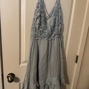 Chelsea & Violet blue Ruffled Tiered Sundress